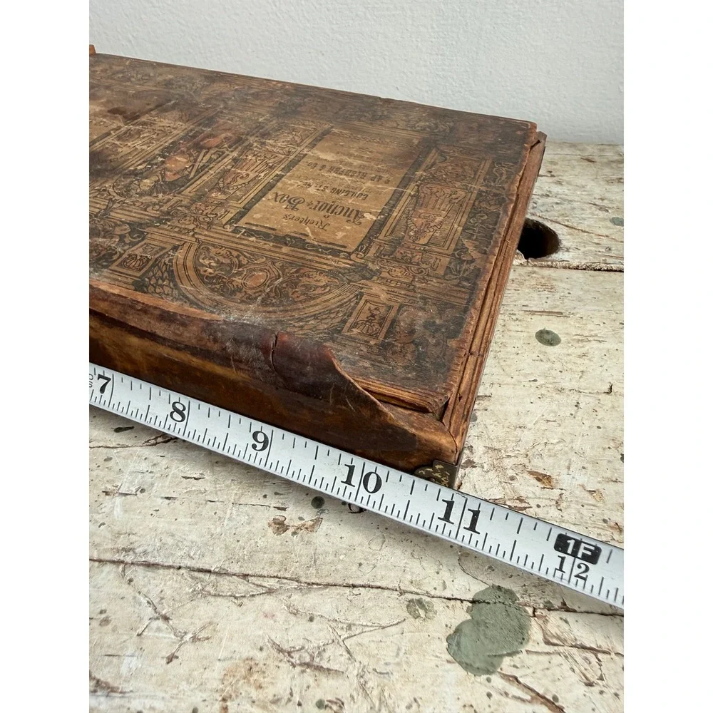 Antique‎ Richter's Anchor Box No. 7 Wooden Architectural Building Stone Case